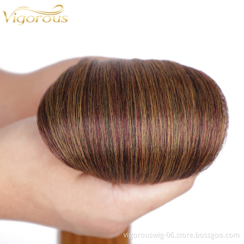 High TemperatureTop Quality Straight Various Sizes Synthetic Wig Ombre Black Brown Designer Hair Piece For Women
